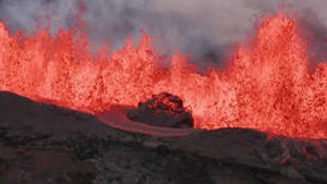 Intense Kilauea Volcano Lava Fountain Wallpaper