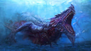 Intense Monster Roars In Its Domain Wallpaper