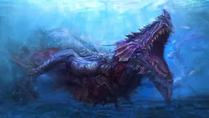 Intense Monster Roars In Its Domain Wallpaper