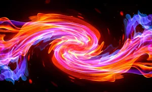 Intense Red And Blue Fire Wallpaper