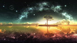 Interstellar Fantasy World Sunset Wallpaper