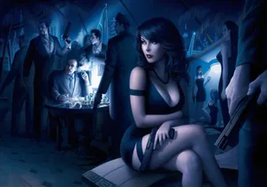 Intimidating Gang Posing Together In An Abandoned Warehouse Wallpaper