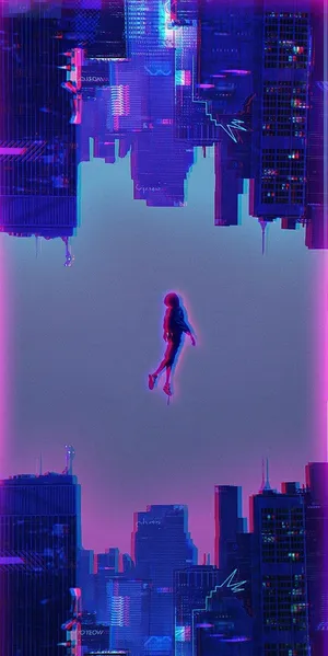 Into The Spider Verse Purple City Wallpaper