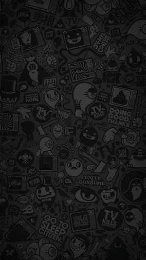 Intricate Black And White Graffiti Artwork Wallpaper