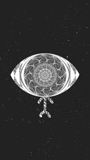 Intricate Eye Structure On A Black Background Wallpaper