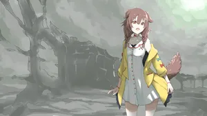 Inugami Korone Is A Cute Virtual Streamer On Popular Japanese Platform Niconico. Wallpaper