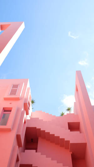 Ios 14 Pink Building Wallpaper
