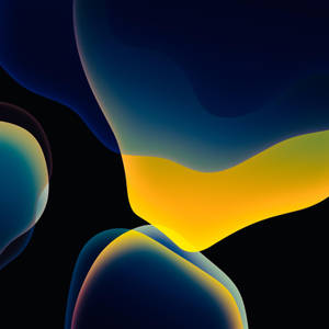 Ios 14 Yellow And Blue Abstract Wallpaper