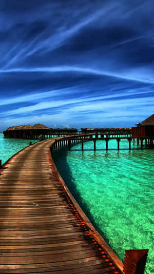 Ios Beach Wooden Bridge Wallpaper