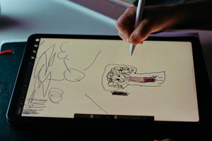 Ipad Pro Doodles On A Tablet Wallpaper