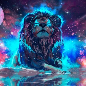 Ipad Pro Lion In Space Wallpaper