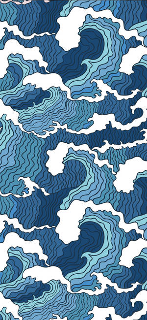 Iphone 11 Pro Max 4k Japanese Waves Pattern Wallpaper