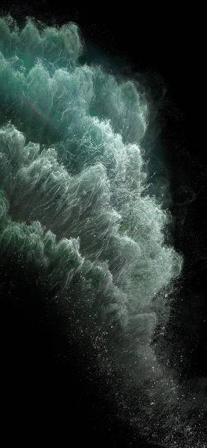 Iphone 11 White Blue Green Waves Wallpaper