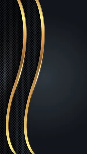 Iphone 12 Pro Max Gold Aesthetic Curved Lines Wallpaper