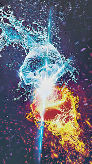 Iphone 12 Pro Max Water And Fire Wallpaper