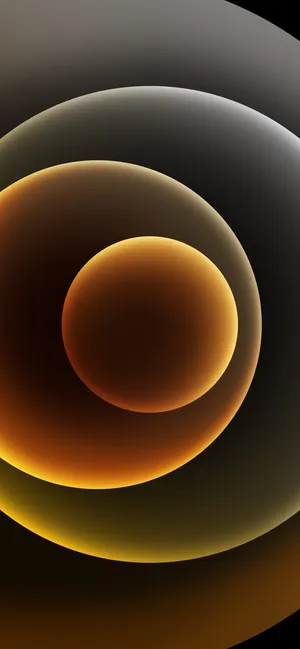Iphone 13 Yellow Abstract Circles Wallpaper