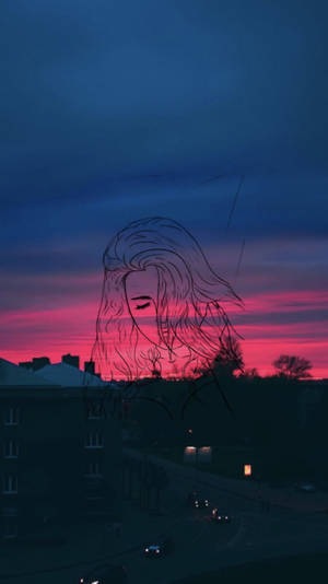 Iphone Aesthetic Girl Outline Wallpaper