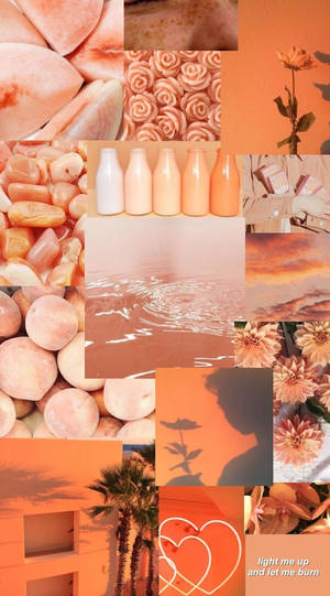 Iphone Aesthetic Orange Collage Wallpaper