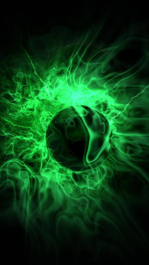 Iphone Green Orb Fire Wallpaper