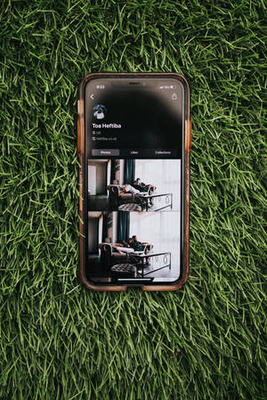 Iphone Ios On Grass Wallpaper