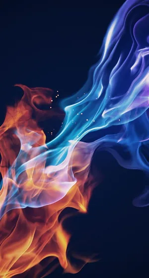 Iphone Orange Meets Blue Fire Wallpaper