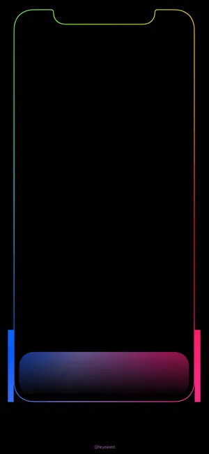 Iphone Screen Outline Display Pink And Blue Wallpaper