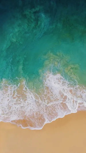 Iphone X Nature Waves On Sandy Shore Wallpaper WallpapersOK