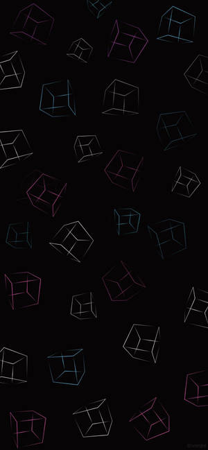 Iphone Xr Black Minimal Cubes Wallpaper