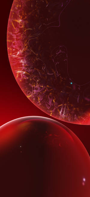 Iphone Xr Red Abstract Bubbles Wallpaper