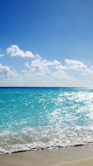 Iphone Xs Ocean Clear Sky Wallpaper