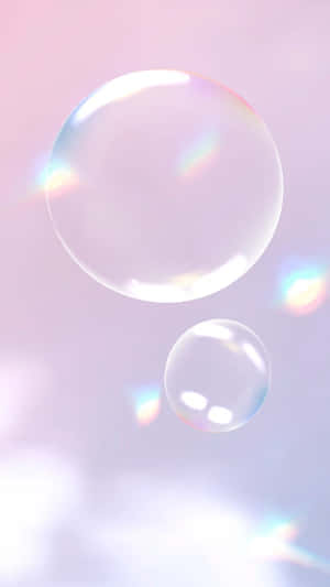 Iridescent Soap Bubbles Pink Backdrop Wallpaper