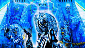 Iron Maiden Eddie In Blue Wallpaper