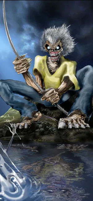 Iron Maiden Eddie With Katana Wallpaper