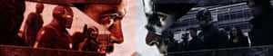 Iron Man And Captain America Dual Screen Face To Face Wallpaper