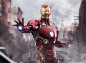 Iron Man Mark 85 Urban Battlefield Wallpaper