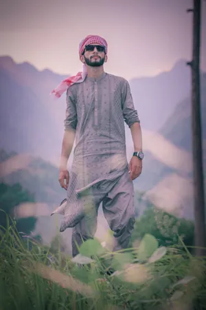 Islamic Boy In Gray Kurta Wallpaper