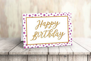 It's My Birthday Purple Gold Card Wallpaper