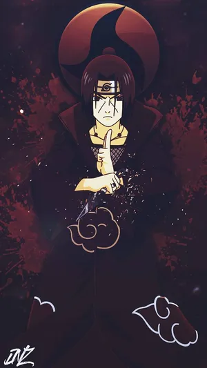 Itachi Mangekyou Sharingan Red Paint Splatter Wallpaper