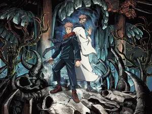 Itadori And Sukuna In Jujutsu Kaisen Wallpaper