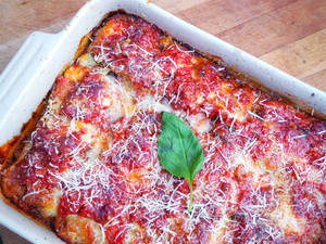 Italian American Aubergine Parmigiana Casserole Wallpaper