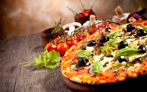 Italian Food Vegetables Pizza Wallpaper