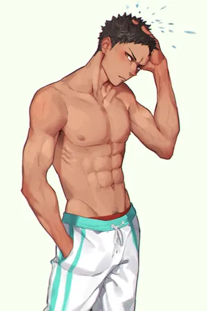 Iwaizumi Hajime Striking A Confident Pose In His Volleyball Uniform. Wallpaper