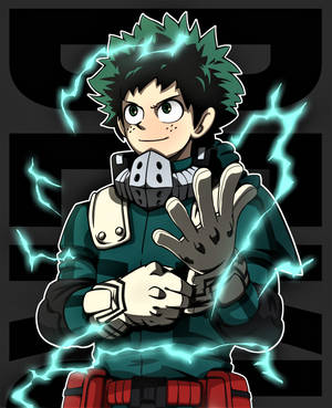 Izuku Midoriya 4k Green Sparks Portrait Wallpaper