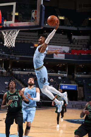 Ja Morant Dunk Against Boston Celtics Wallpaper