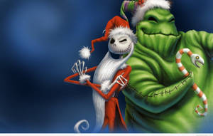 Jack And Oogie Boogie Funny Christmas Wallpaper