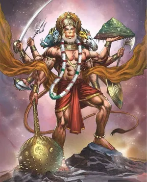 Jai Hanuman Five Face Art Wallpaper