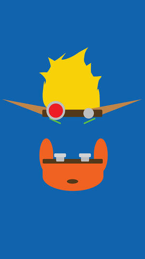 Jak 3 Clank Minimal Blue Art Wallpaper