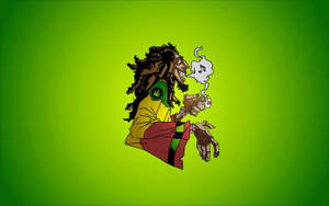 Jamaican Man Smoking Weed Art Wallpaper