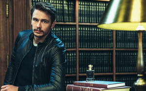 James Franco Library Black Leather Jacket Wallpaper