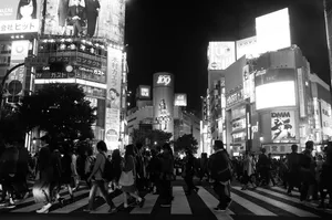 Japan Black And White Shibuya Crossing Wallpaper